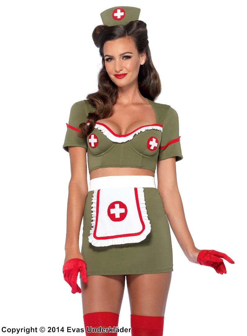 Militär-sjuksköterska, maskeraddräkt i 3 delar